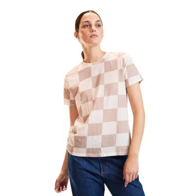 Cynthia Rowley Checkerboard Tee In Brown