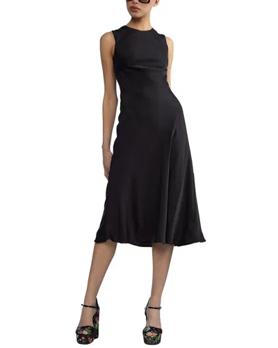 Cynthia Rowley Claudia Silk Midi Dress In Black