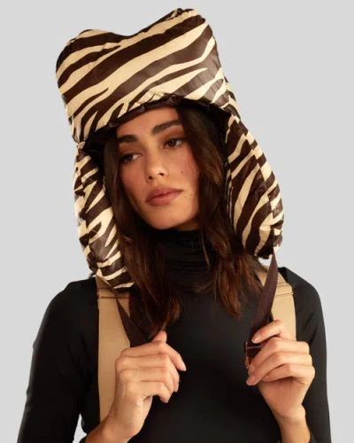 Cynthia Rowley Women's Zebra Puffy Trapper Hat
