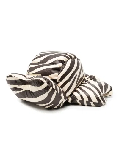 Cynthia Rowley Cloud Zebra-print Trapper Hat In Brown