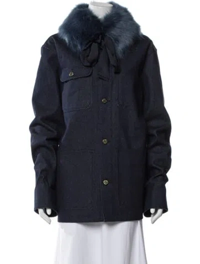 Pre-owned Cynthia Rowley Coat W/ Tags In Blue