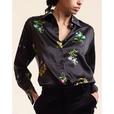 Cynthia Rowley Collectible Silk Blouse In Black