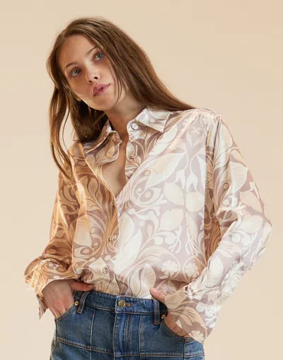 Cynthia Rowley Collectible Silk Shirt In Brown