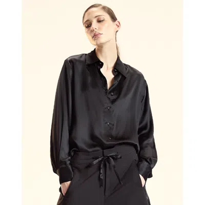 Cynthia Rowley Collectible Silk Shirt In Black