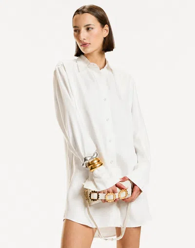 Cynthia Rowley Collectible Silk Shirt Dress In Neutral