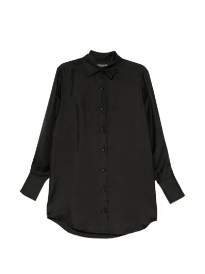 Cynthia Rowley Collectible Silk Shirt Dress In Black