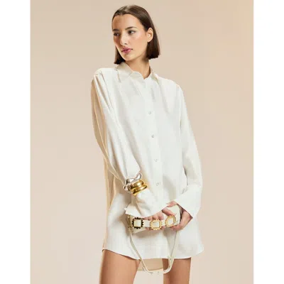 Cynthia Rowley Collectible Silk Shirt Dress In White