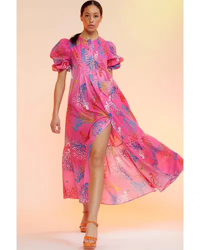 Cynthia Rowley Coral Print Voile Dress In Pink