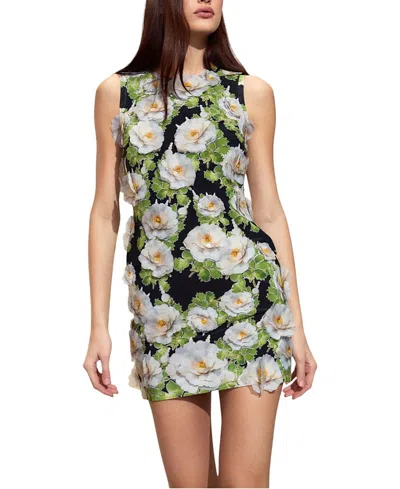 Cynthia Rowley Cornelia Applique Mini Dress In Green