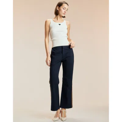 Cynthia Rowley Cotton Cropped Flared Pants In Brown