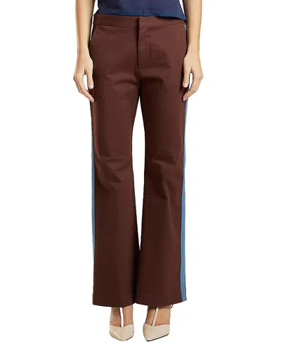 Cynthia Rowley Cotton Cropped Flared Pants In Brown