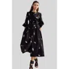 Cynthia Rowley Cotton Sateen Shirt Dress In Black Gold