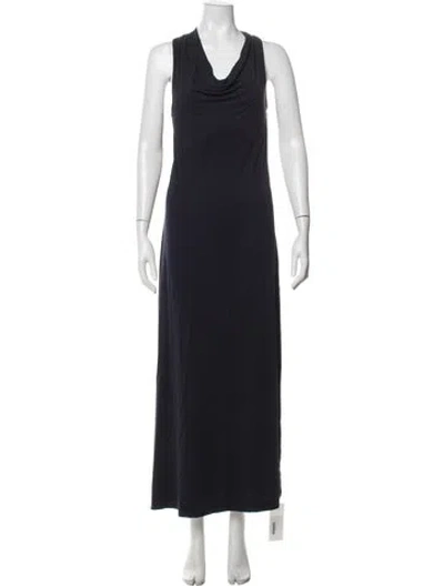 Pre-owned Cynthia Rowley Cowl Neck Long Dress In Blue