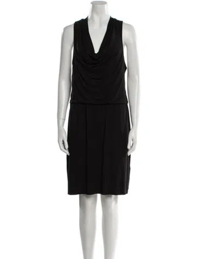 Pre-owned Cynthia Rowley Cowl Neck Mini Dress In Black