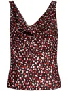 Cynthia Rowley Cowl-neck Silk Blouse In Multicolour