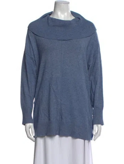 Pre-owned Cynthia Rowley Cowl Neck Sweater In Blue