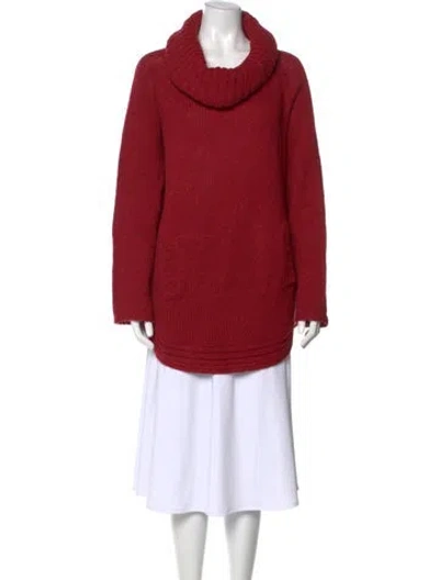 Pre-owned Cynthia Rowley Cowl Neck Sweater In Red