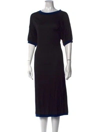 Pre-owned Cynthia Rowley Crew Neck Knee-length Dress In Black