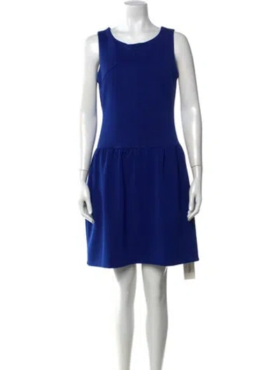 Pre-owned Cynthia Rowley Crew Neck Knee-length Dress In Blue