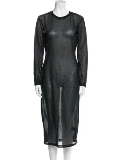 Pre-owned Cynthia Rowley Crew Neck Midi Length Dress In Green