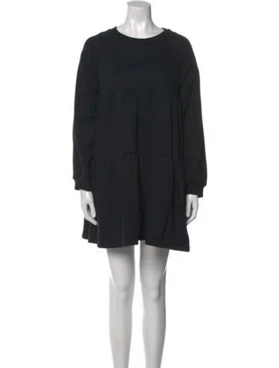Pre-owned Cynthia Rowley Crew Neck Mini Dress In Black