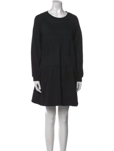 Pre-owned Cynthia Rowley Crew Neck Mini Dress In Black