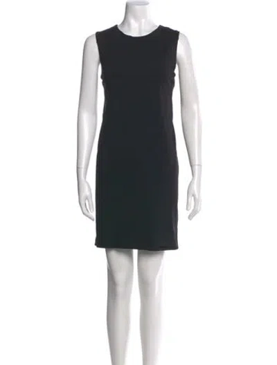 Pre-owned Cynthia Rowley Crew Neck Mini Dress In Black