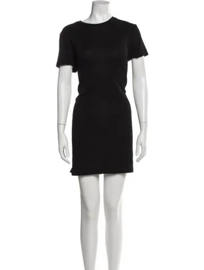 Pre-owned Cynthia Rowley Crew Neck Mini Dress In Black