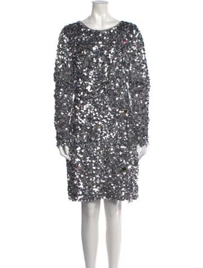 Pre-owned Cynthia Rowley Crew Neck Mini Dress In Gray