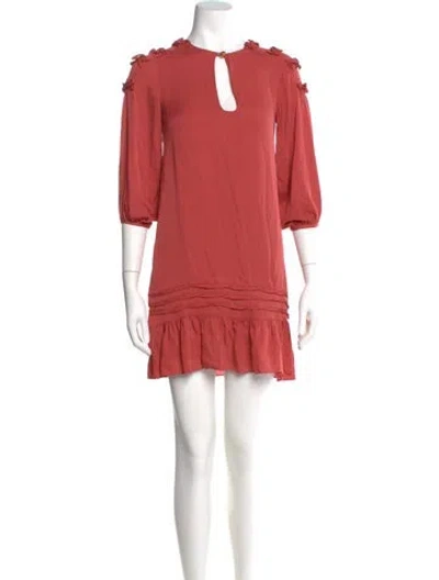 Pre-owned Cynthia Rowley Crew Neck Mini Dress In Pink