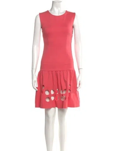 Pre-owned Cynthia Rowley Crew Neck Mini Dress In Pink