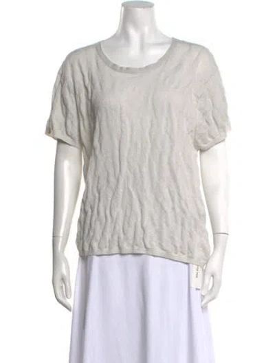 Pre-owned Cynthia Rowley Crew Neck Sweater W/ Tags In White