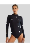 Cynthia Rowley Women's Polka Dot One-piece Wetsuit In Black/white Polka Dot