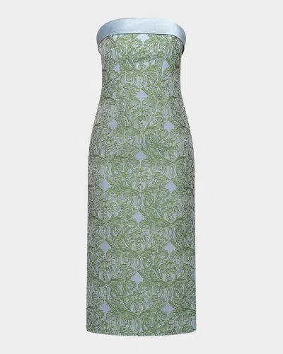 Cynthia Rowley Deborah Floral Tea-length Dress In Green