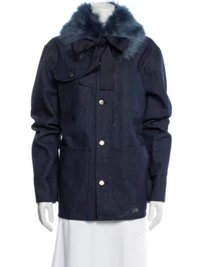 Pre-owned Cynthia Rowley Denim Jacket In Blue