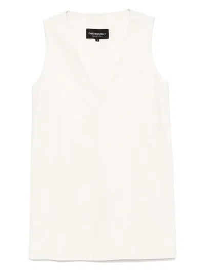 Cynthia Rowley Downtown Leather Dress In White