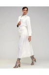 Cynthia Rowley Downtown Leather Nylon Skirt In Off_white