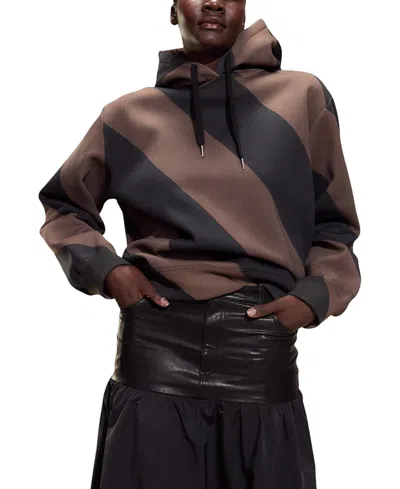 Cynthia Rowley Drew Striped Hoodie In Brown