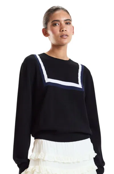Cynthia Rowley Eastport Knit Pullover In Black