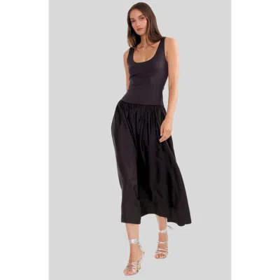 Cynthia Rowley Eloise Drop Waist Dress In Black