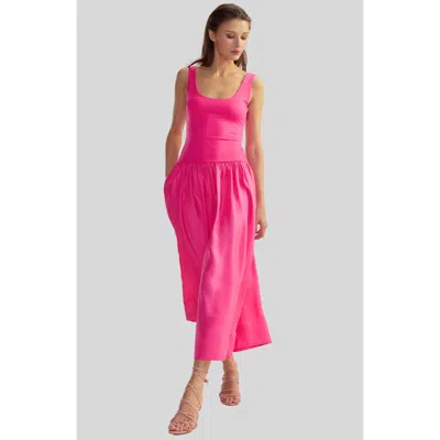 Cynthia Rowley Eloise Drop Waist Dress In Pink
