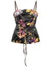 Cynthia Rowley Embellished Satin Top In Black