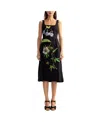 Cynthia Rowley Embellished Scoop Neck Midi Dress In Black Multi