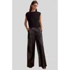 Cynthia Rowley Embossed Leather Pants In Black