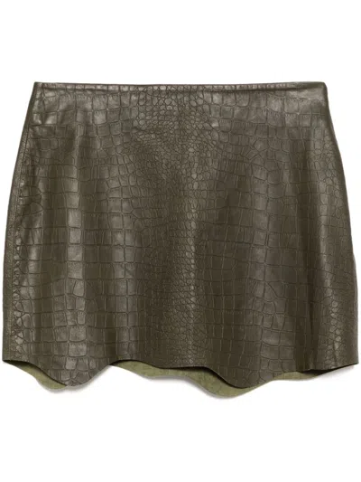 Cynthia Rowley Embossed Skirt In Green