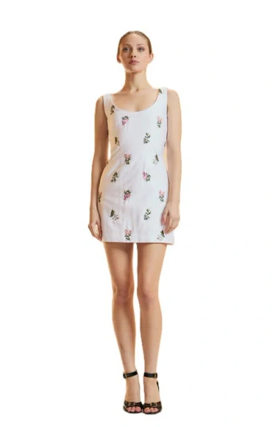 Cynthia Rowley Embroidered Mini Dress In White