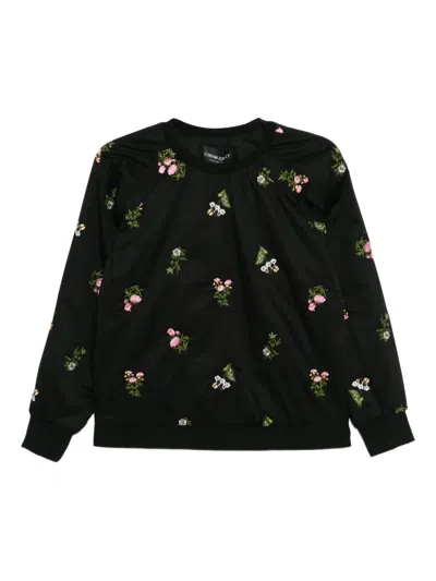 Cynthia Rowley Embroidered Sweatshirt In Black