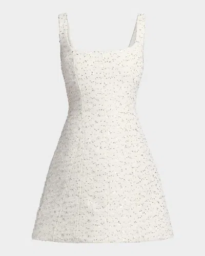 Cynthia Rowley Emery Beaded Tweed Minidress In White
