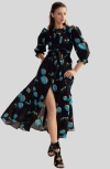 Cynthia Rowley Eve Pintuck Dress In Black Multi