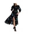 Cynthia Rowley Eve Pintuck Dress In Black/multicolor